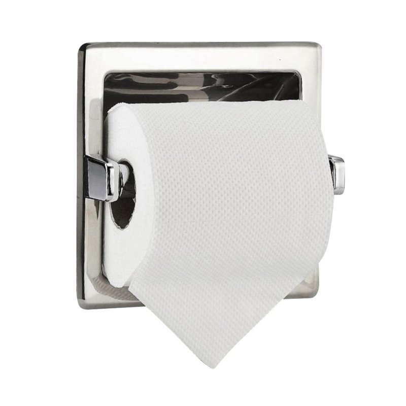 INOX Recessed Toilet Roll Holder with spare roll 05204