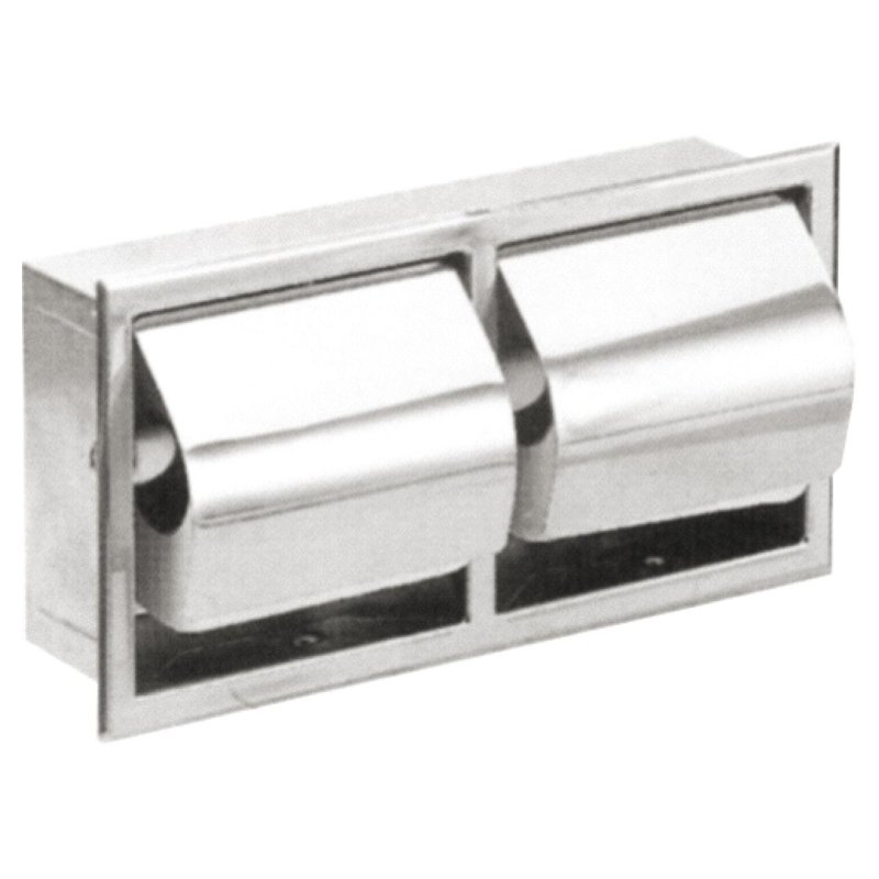 INOX Recessed Double Horizontal Toilet Roll Holder 05206