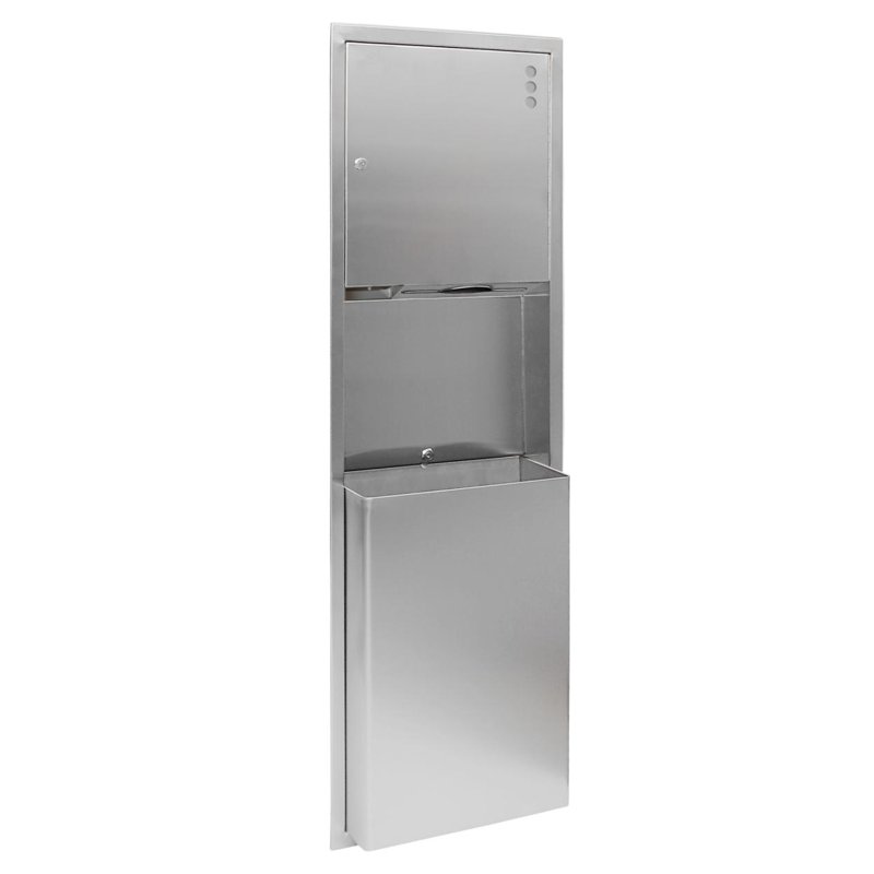 Recessed Unit with Z-Fold Paper, Soap Dispenser and Bin 12018