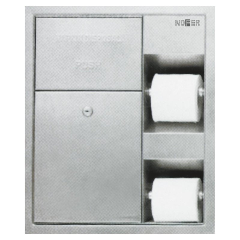 Recessed Unit with Two Toilet Roll Holders and Waste Bin 12035