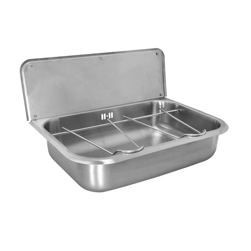 Wall Utility Sink with Backsplash, Grid and Overflow 13049