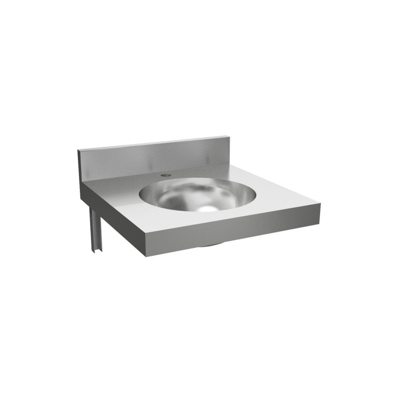 Collective Wall Washbasin with Backsplash, integrated bowls 13070