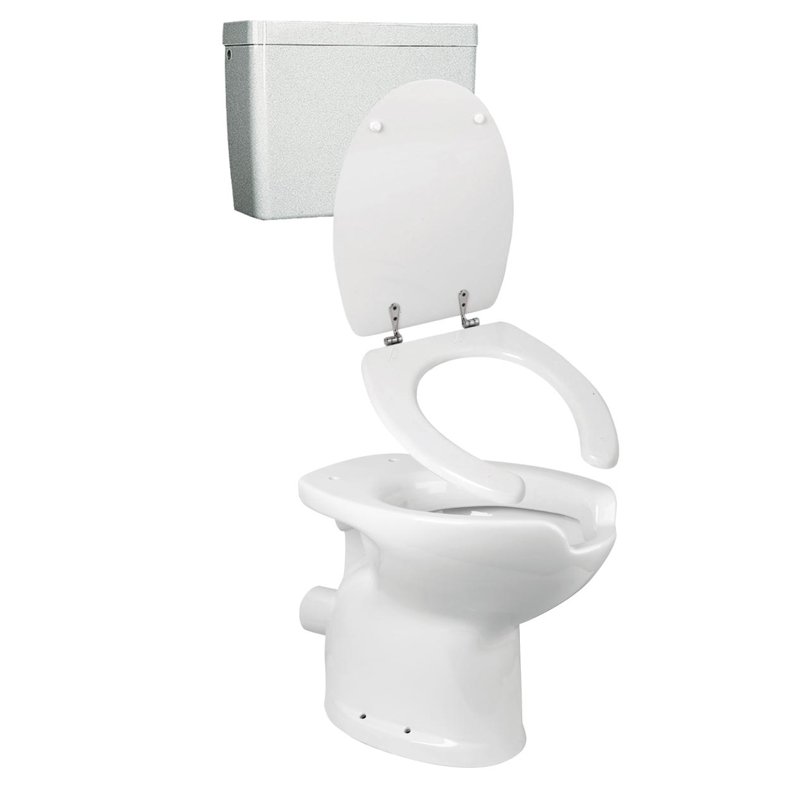 Ergonomic Toilet Kit with Wall Outlet, Cistern and Seat 13143