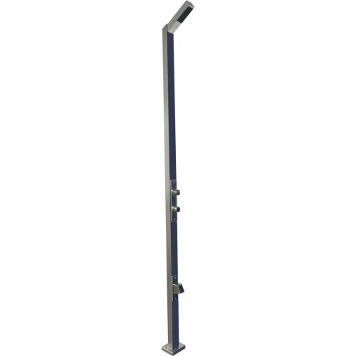 Shower column with one shower head, foot washer, and two timed push-buttons