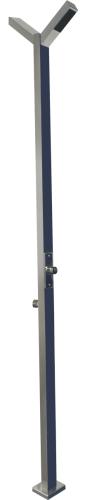 Shower column with two shower heads and two timed push-buttons