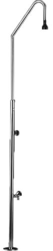 Shower column with one shower head, foot washer, and threaded tap