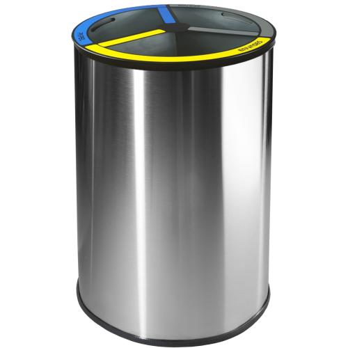 High capac ity recycling bin with 3 x inner b