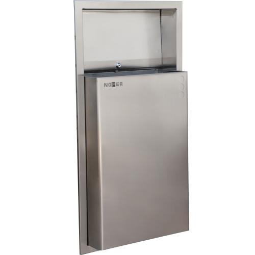 Semi-recessed waste bin