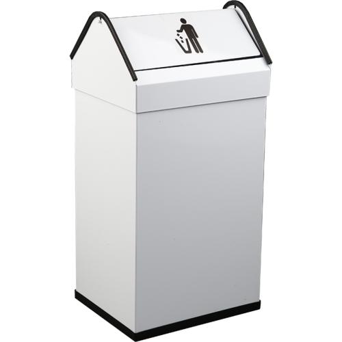 Painted metal push open bin