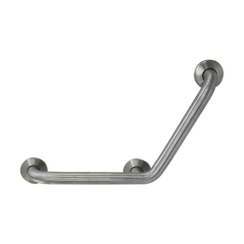 Angled grab bar with support leg