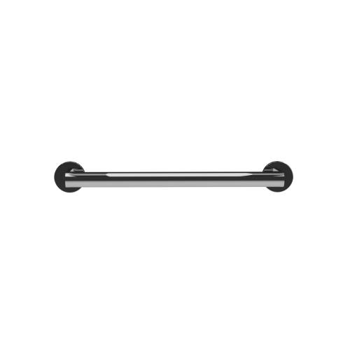 Straight grab bar with two supports