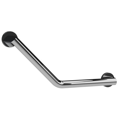 Angled grab bar with two supports