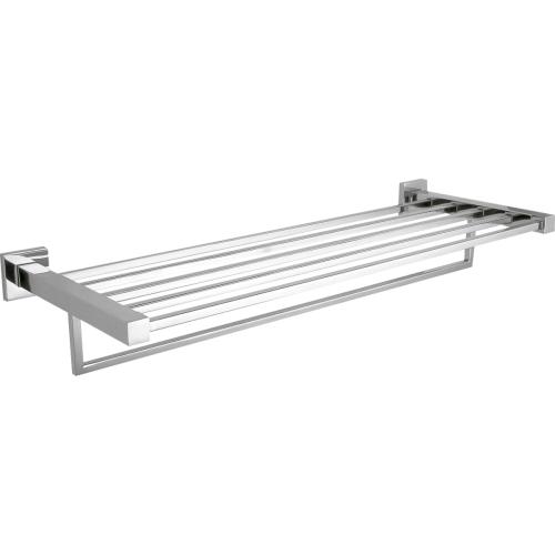 Towel shelf with lower bar