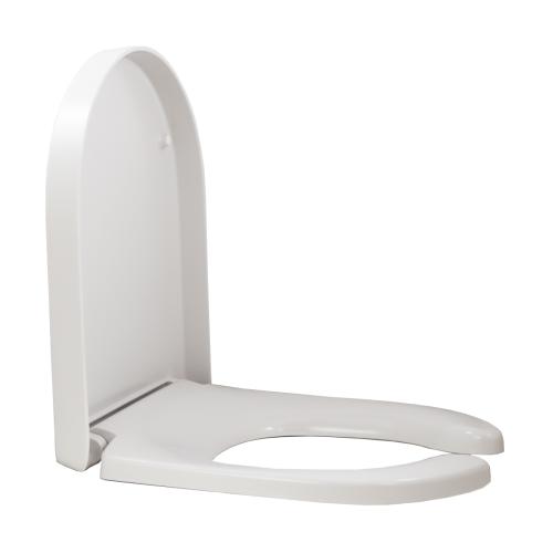 Toilet seat with lid, open front