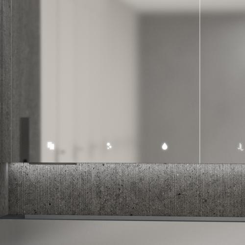 Vertical adjustment bar with mirror