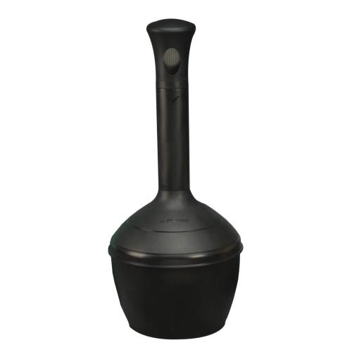 Steel inner bucket included outdoor ashtray Polyethylene/Black color