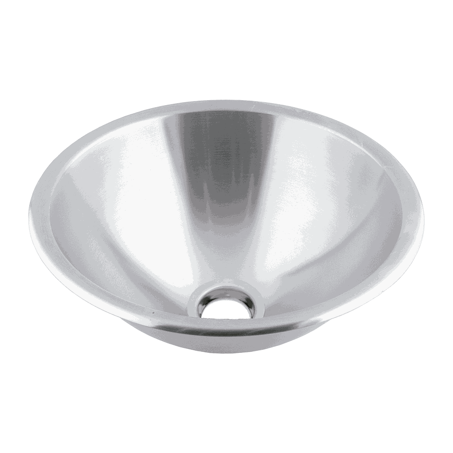 Wash basin recessed with overflow hole.. aisi 304 stainless steel bright. outer diameter: 405 mm SNR036
